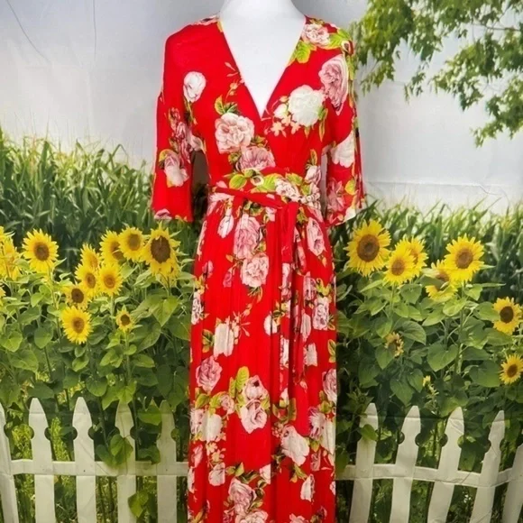 BCBG Scarlett Rose Floral Flutter Maxi Dress XS - Picture 6 of 17